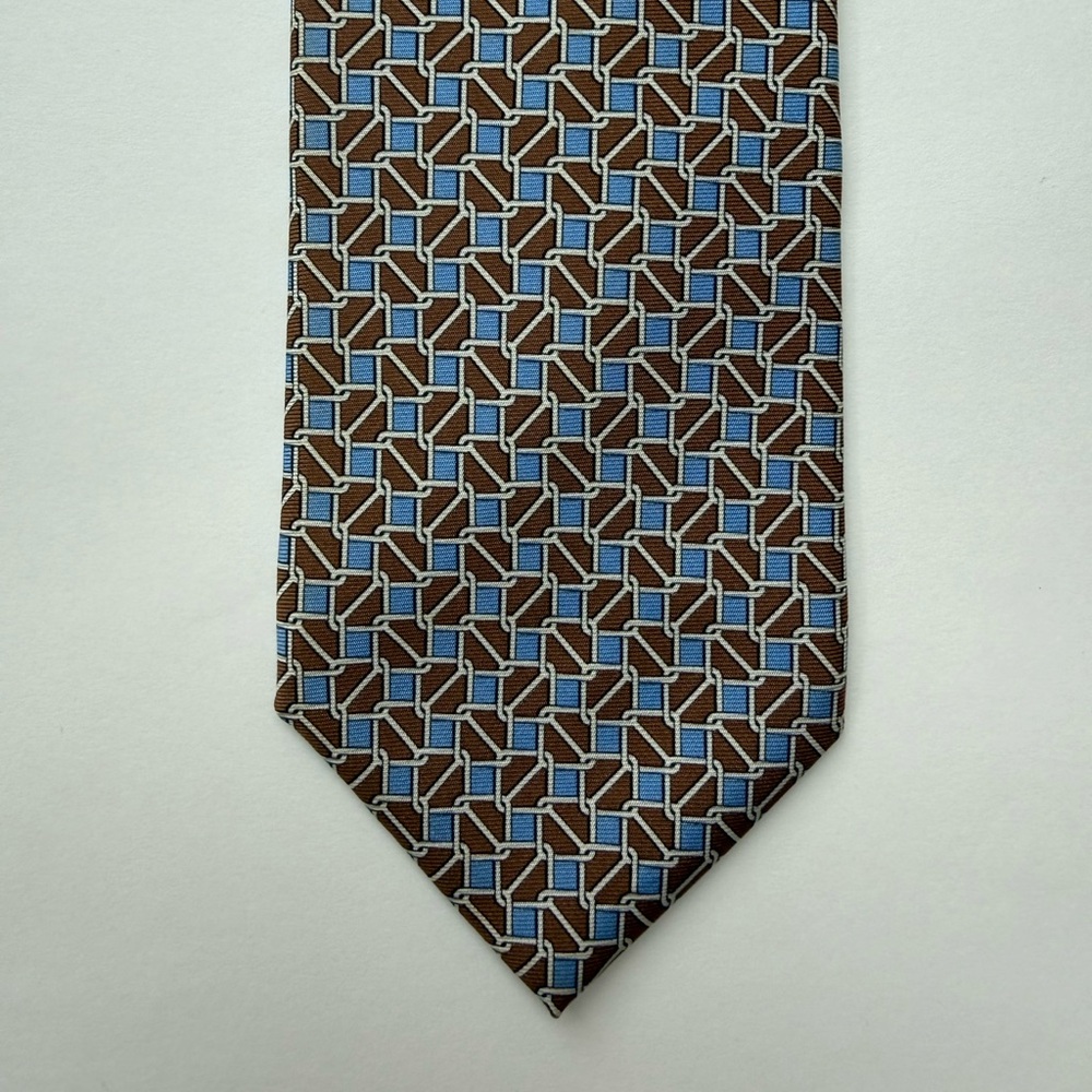 Brooks Brothers Brown and Blue Patterned Tie